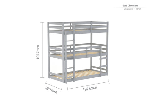 Tressa Triple Bunk Bed 90CM